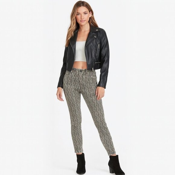 BLANKNYC Womens The Bond Mid Rise Skinny in Snake Along Stretch Denim Size 27 - Picture 1 of 13